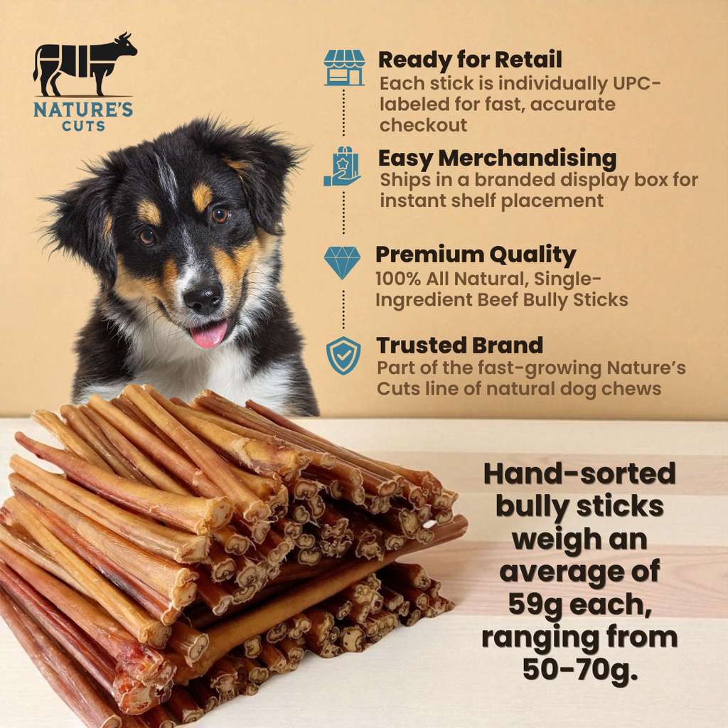 12" Thick Bully Sticks Display Box by Mighty Chewz