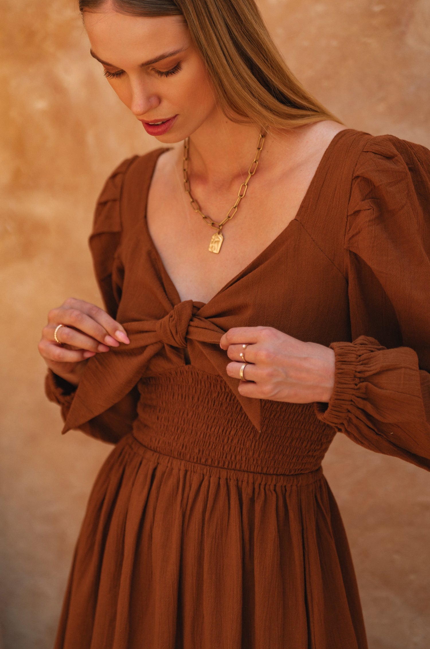 Narcisa Puff Sleeve Linen Dress