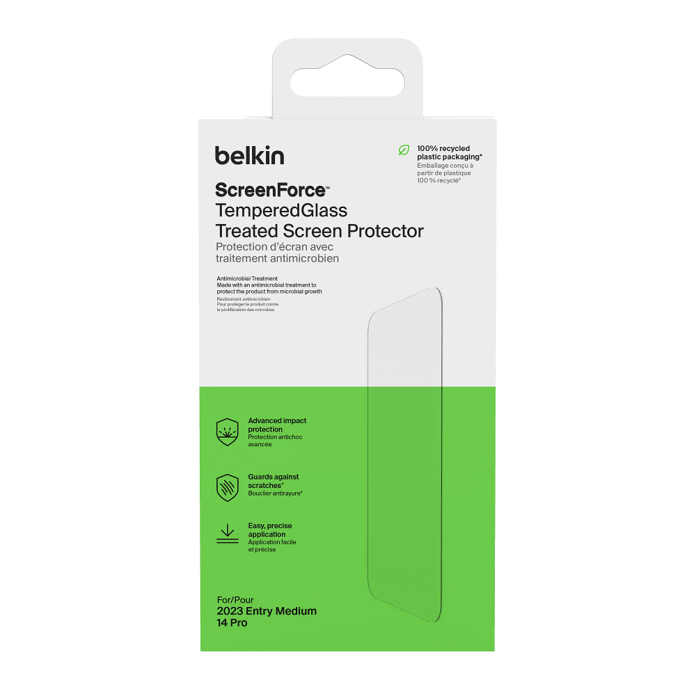 Belkin Glass Screen Protector with EZ Tray for Apple iPhone 15 / iPhone 16
