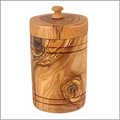 Olive Wood Spice Jar Salt Keeper W/Lid