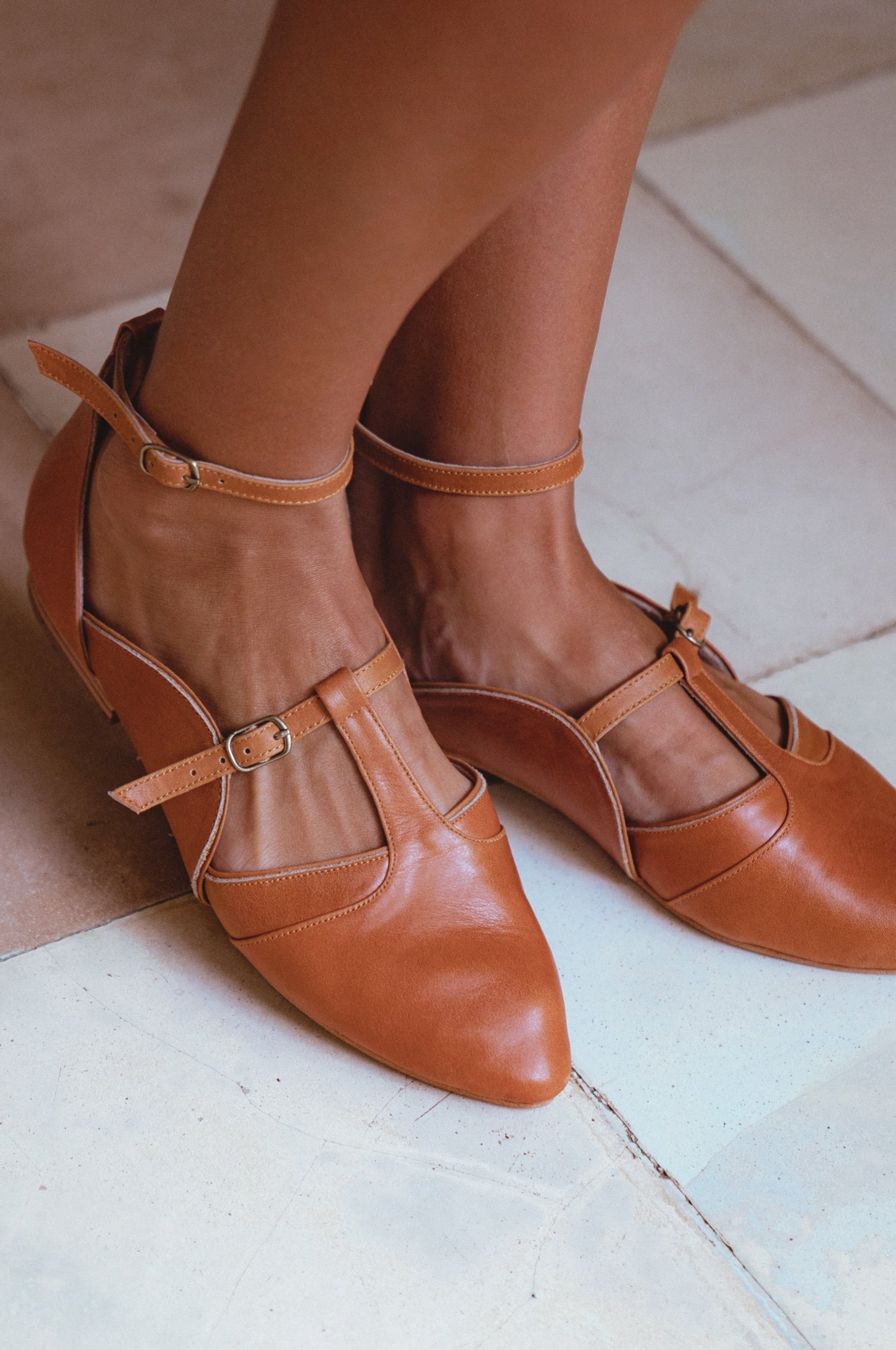 On the Go Leather Ballet Flats