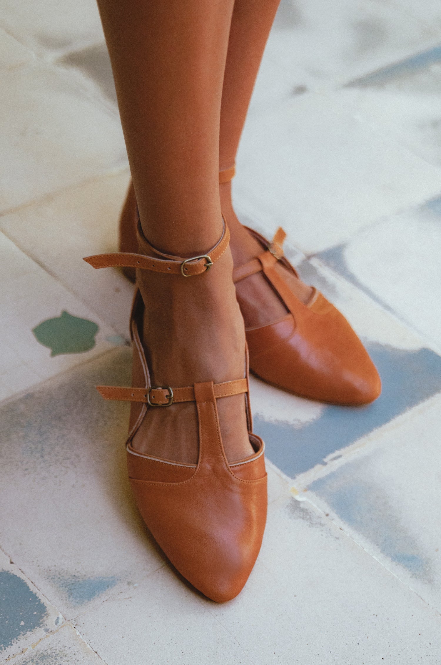 On the Go Leather Ballet Flats