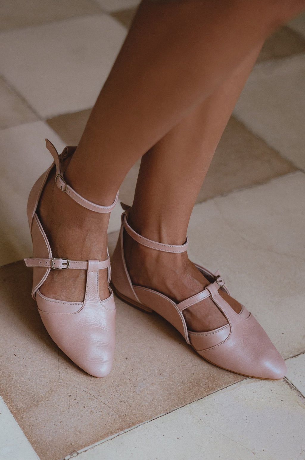 On the Go Leather Ballet Flats