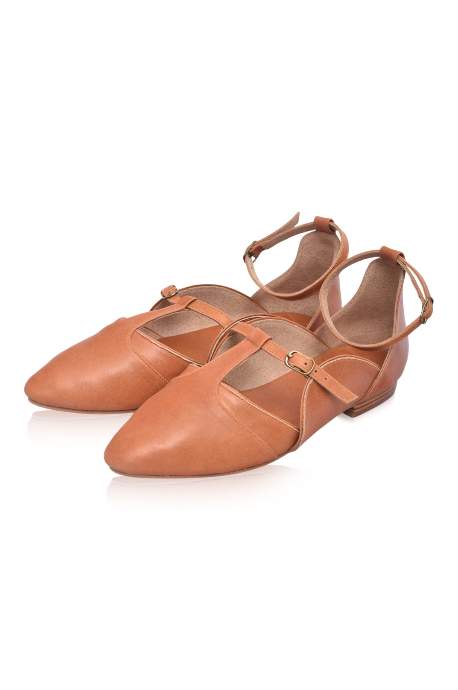 On the Go Leather Ballet Flats