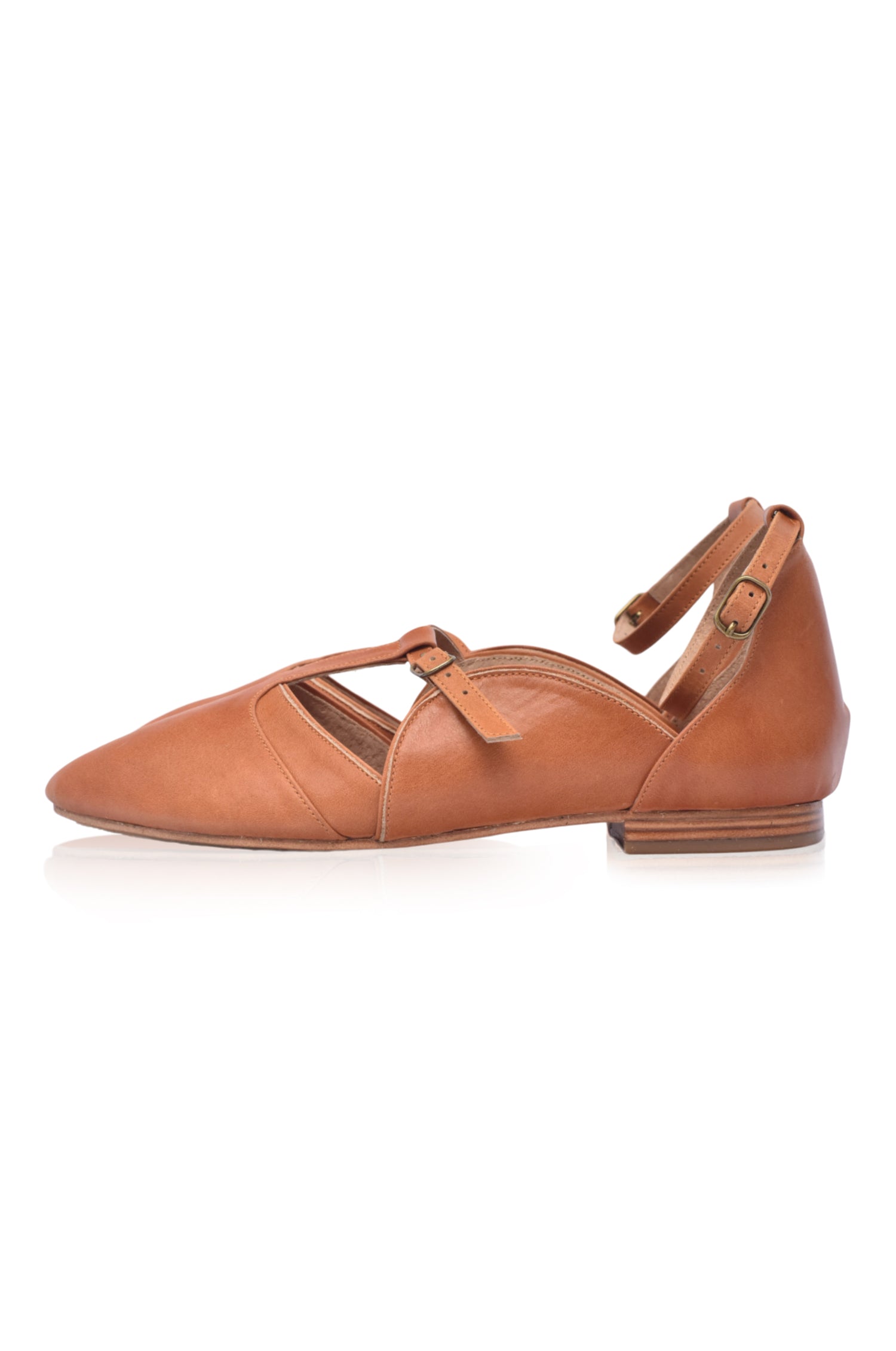 On the Go Leather Ballet Flats