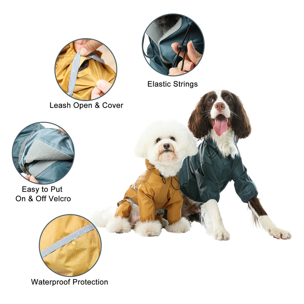 Ultralight Full Covered Hooded Waterproof Dog Jacket - Yellow