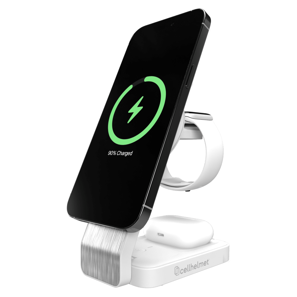 Cellhelmet Qi2 3 in 1 Charging Station with 3in Charging Cable by Cellhelmet