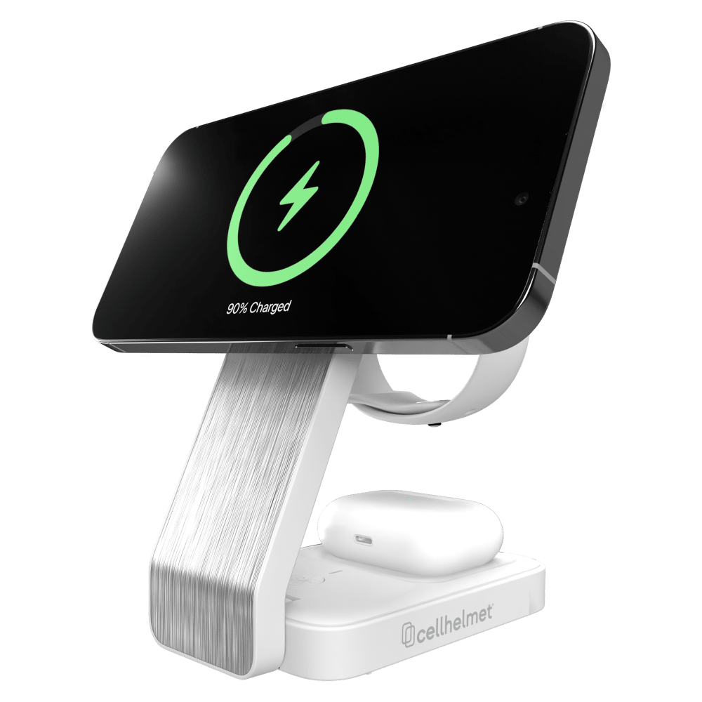 Cellhelmet Qi2 3 in 1 Charging Station with 3in Charging Cable by Cellhelmet