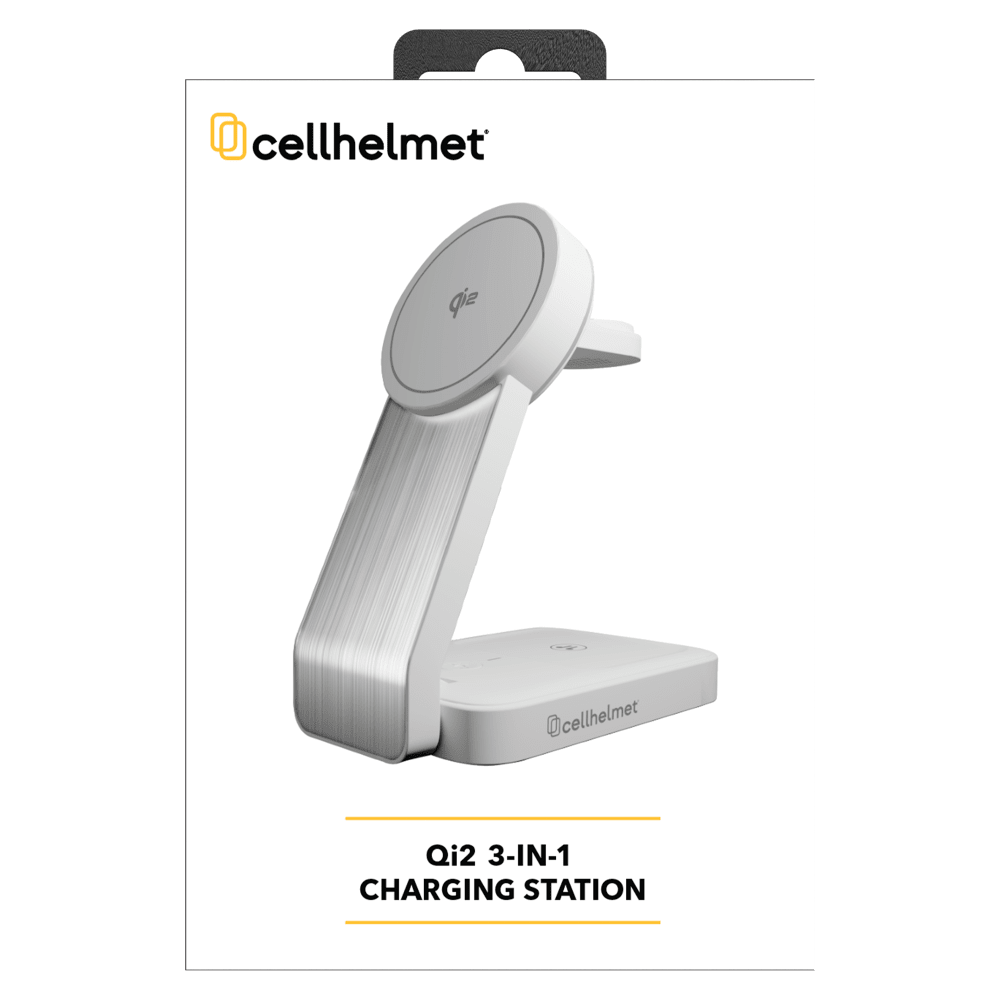 Cellhelmet Qi2 3 in 1 Charging Station with 3in Charging Cable by Cellhelmet