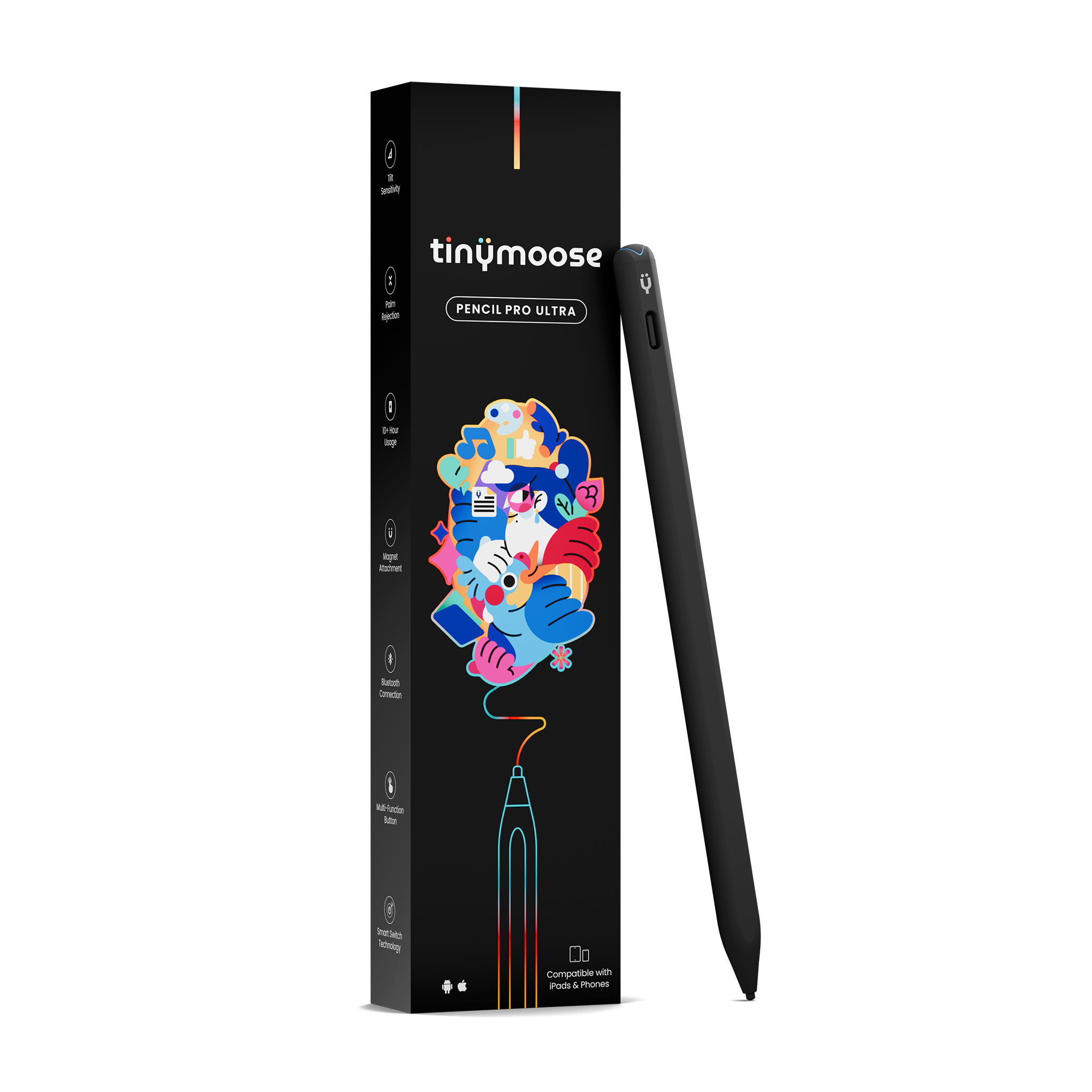 Pencil Pro Ultra IPad Pen With Smart Switch Technology - Midnight Black