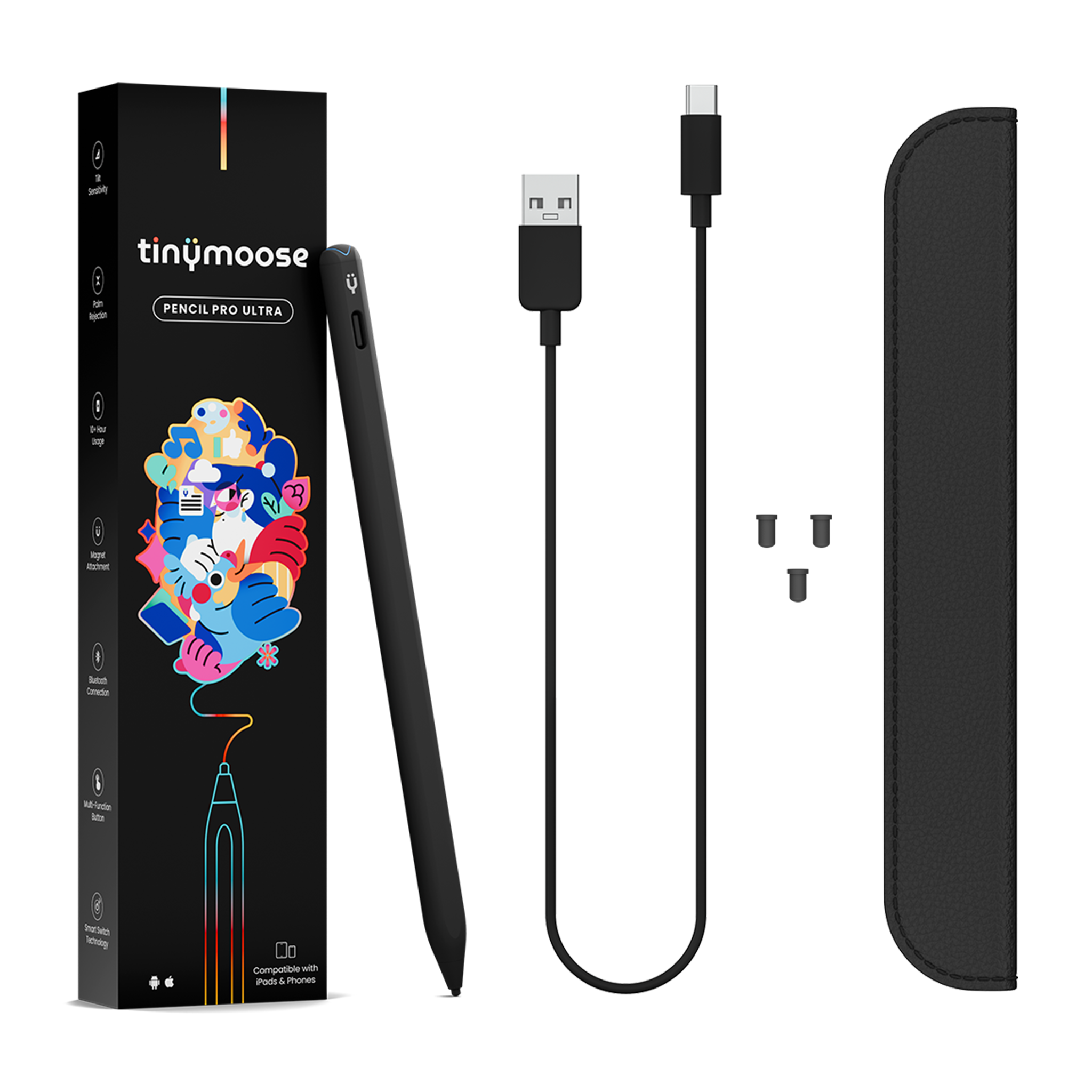 Pencil Pro Ultra IPad Pen With Smart Switch Technology - Midnight Black