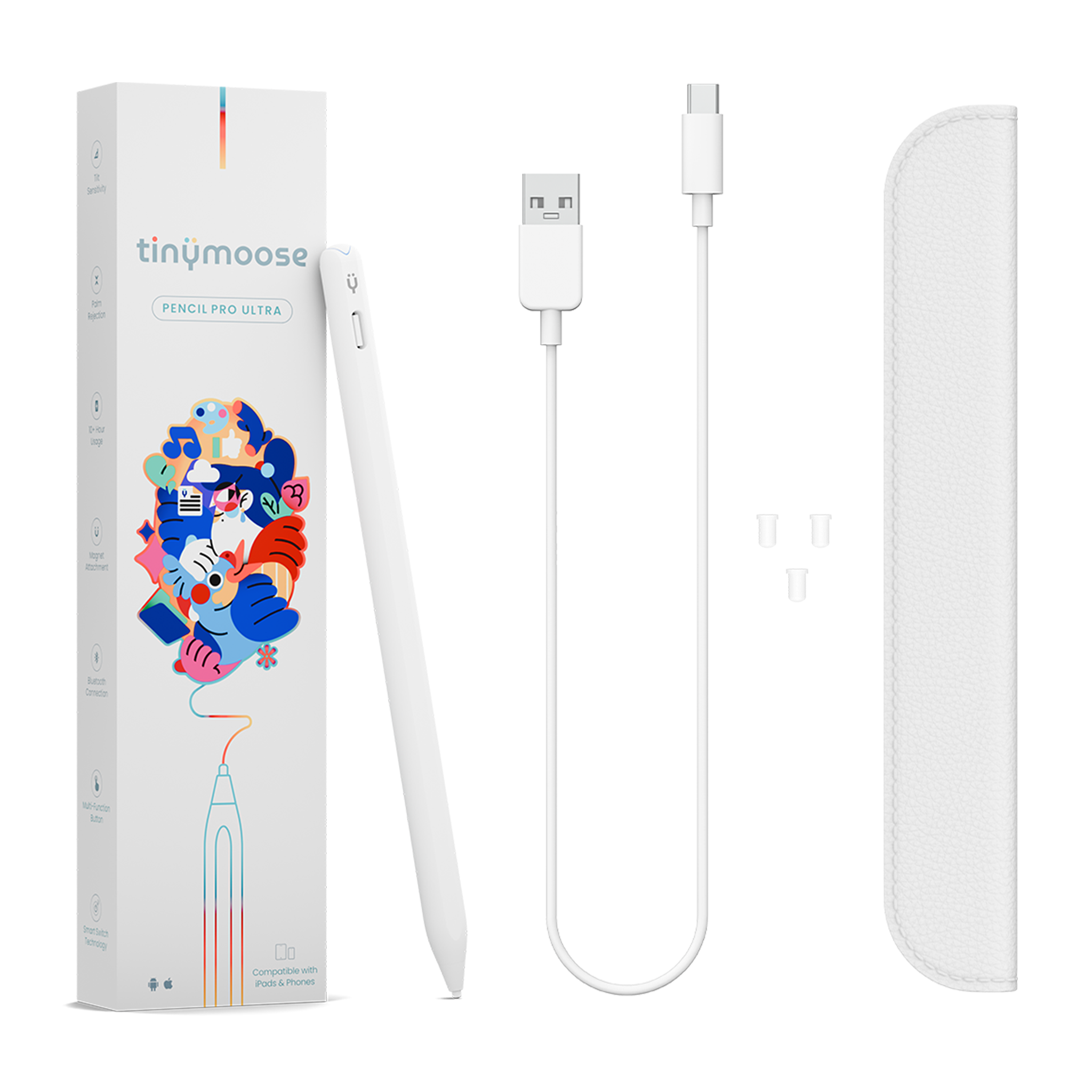 Pencil Pro Ultra IPad Pen With Smart Switch Technology - Alpine White