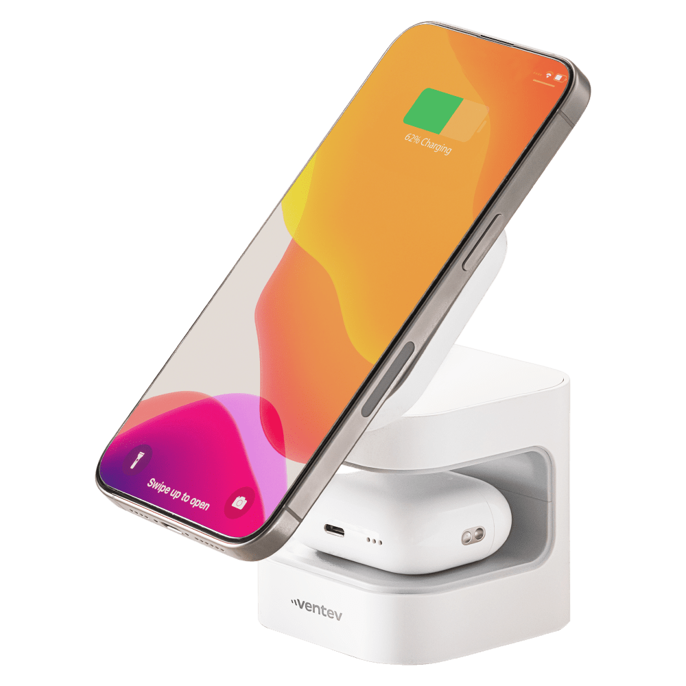 Ventev 15W ULTRAFAST Qi2 Wireless 2-in-1 Cube by Ventev