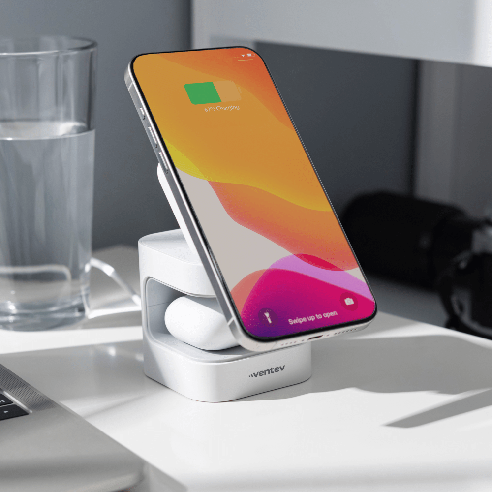 Ventev 15W ULTRAFAST Qi2 Wireless 2-in-1 Cube by Ventev