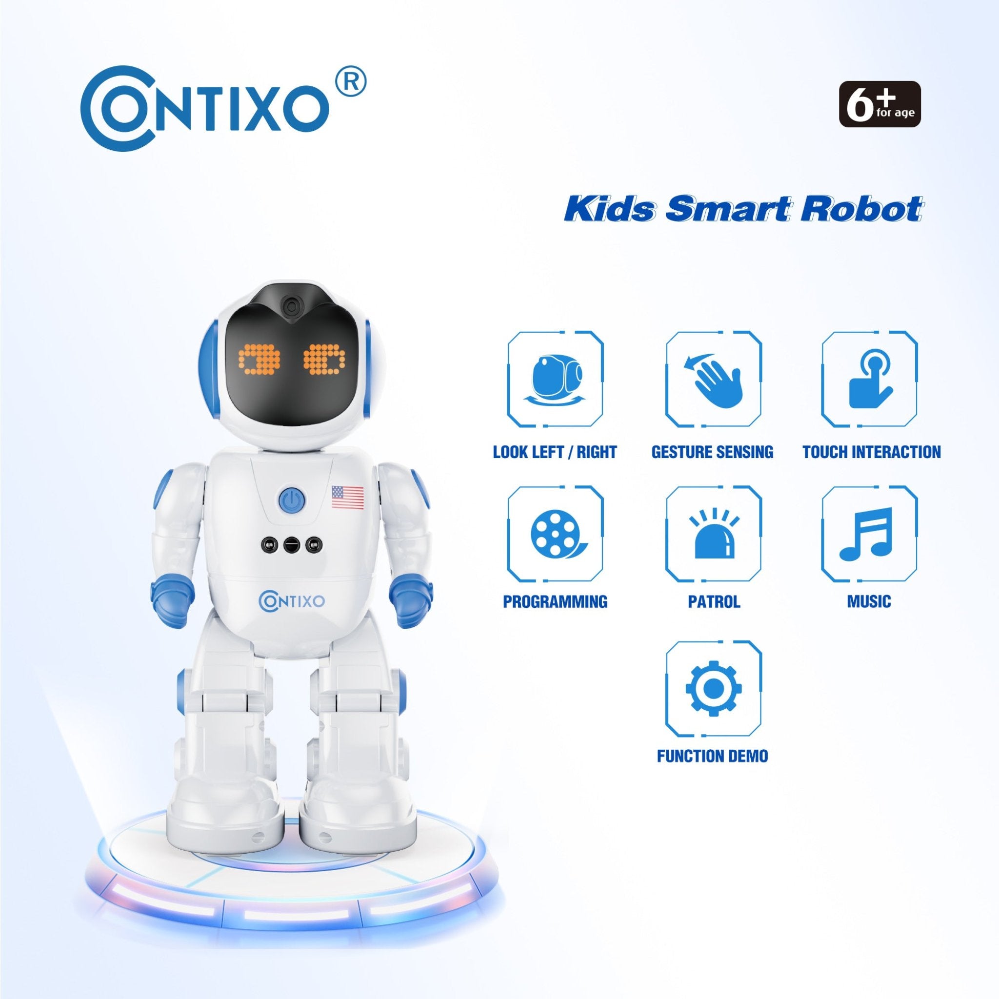 Contixo Remote Control Robot for Kids, Singing Dancing Programmable with Infrared Gesture, RC Robot Toy Age 6 -12 by Contixo