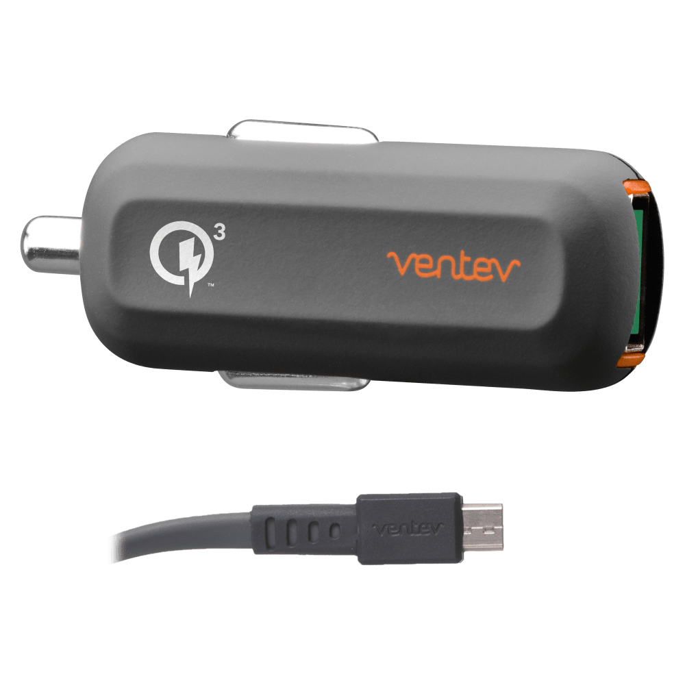 Ventev 24W ULTRAFAST USB-A Car Charger and USB-A to Micro-USB Cable by Ventev