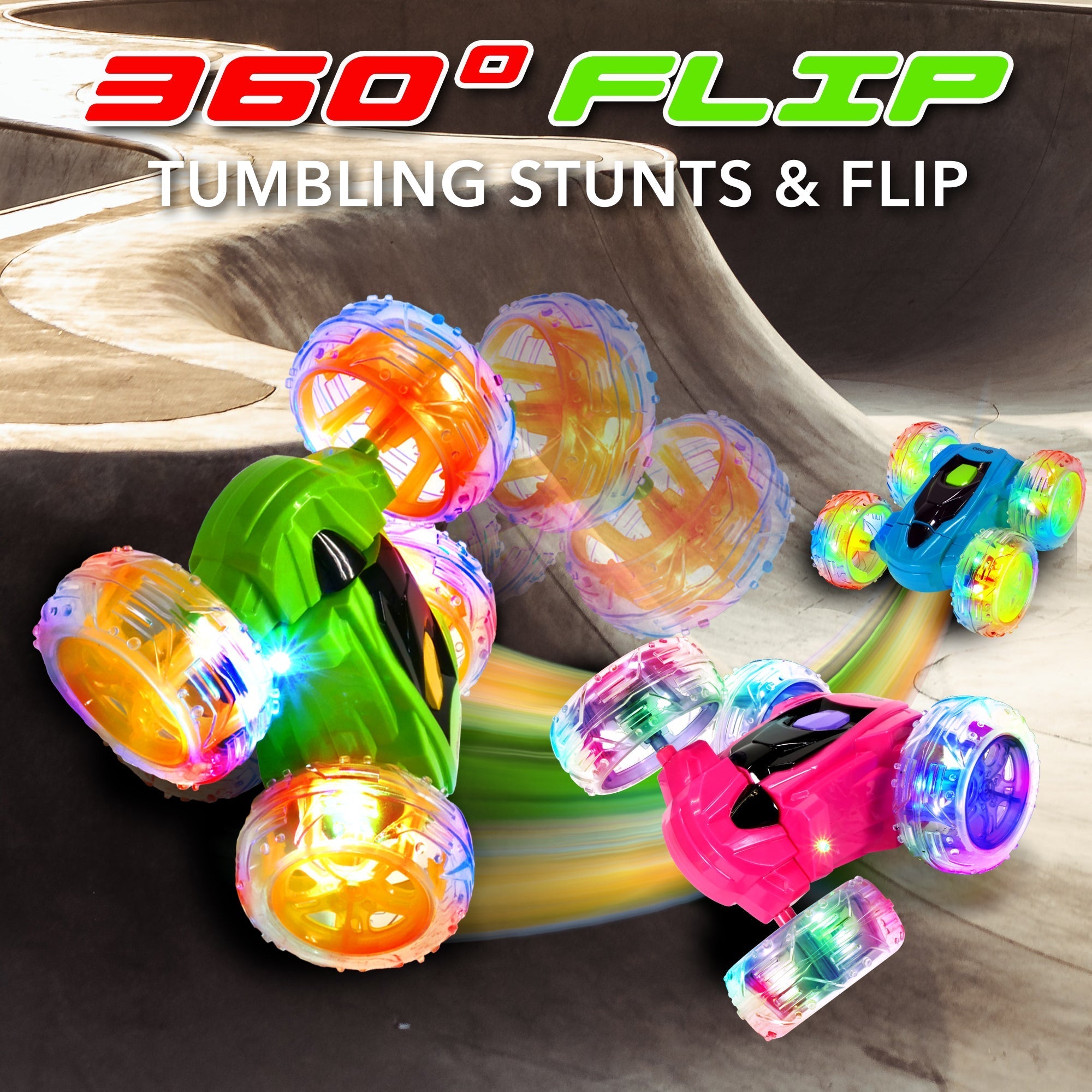 Contixo RC Stunt Car 4WD - 360 Spins, LED Lights by Contixo