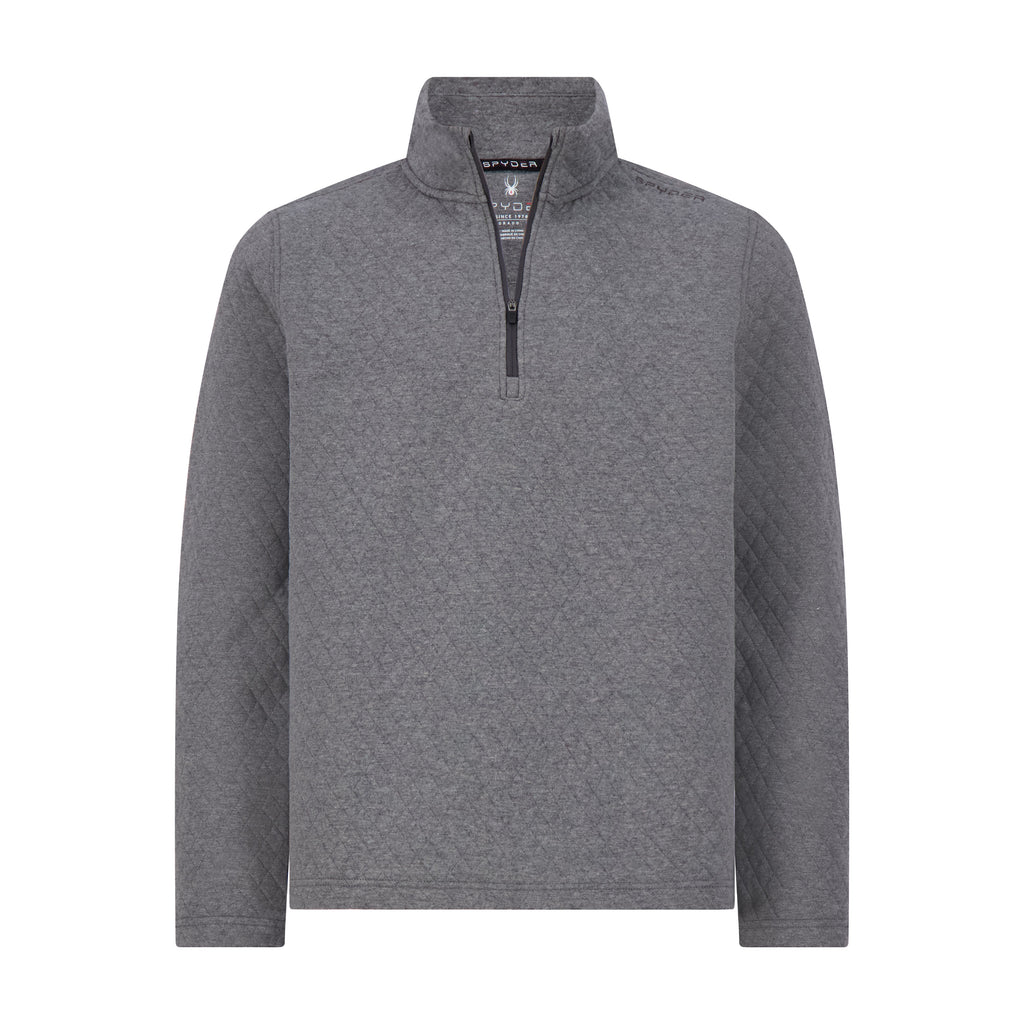 Mens Diamond Quilt Quarter Zip - Grey by Spyder