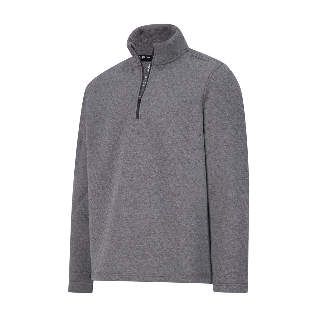 Mens Diamond Quilt Quarter Zip - Grey by Spyder