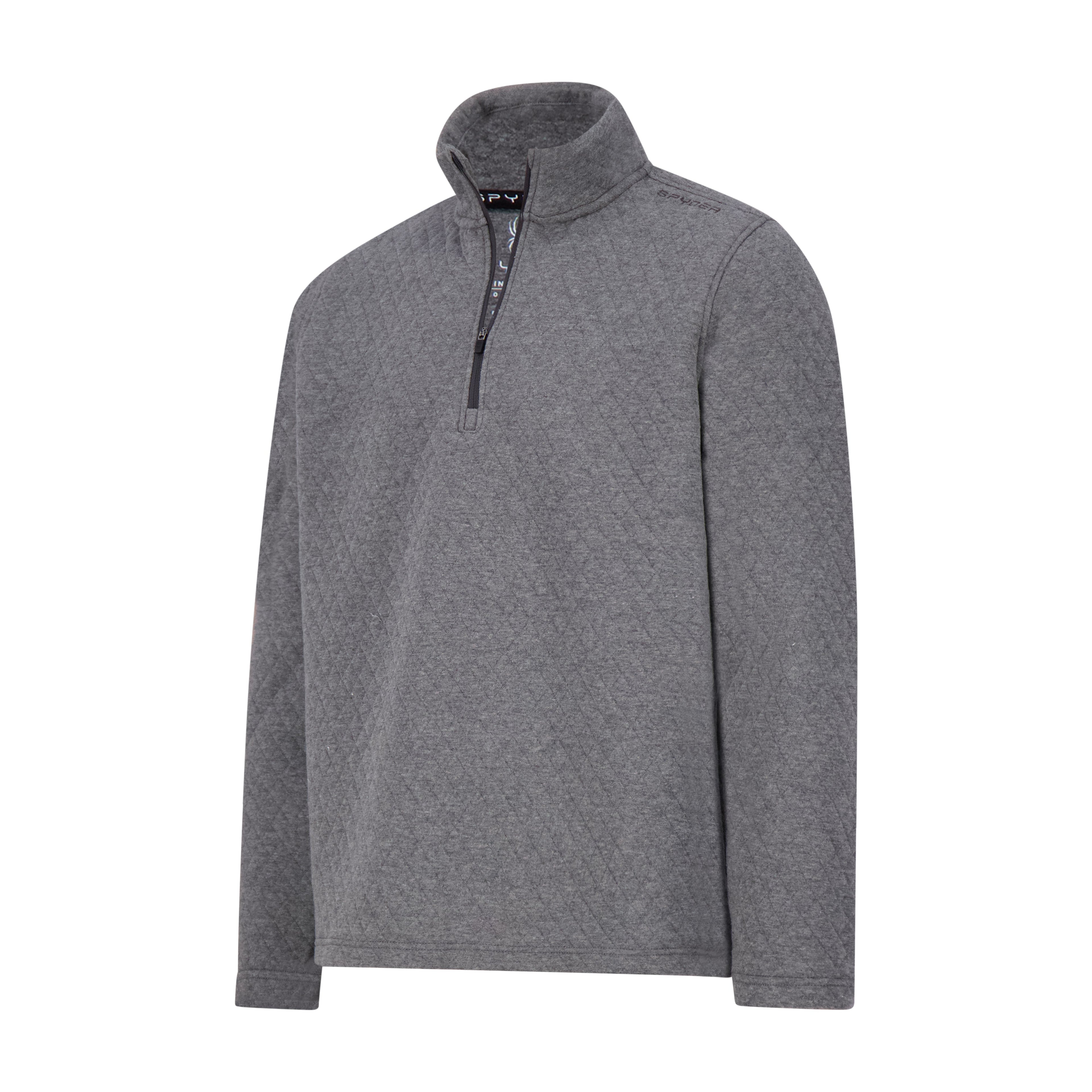 Mens Diamond Quilt Quarter Zip - Grey by Spyder