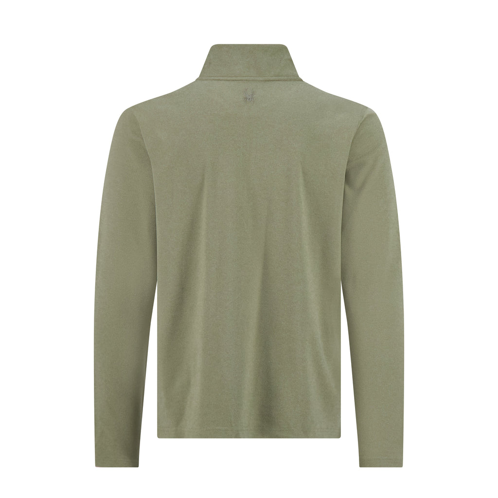 Mens Brushed Vertical Stripe Quarter Zip - Brown by Spyder
