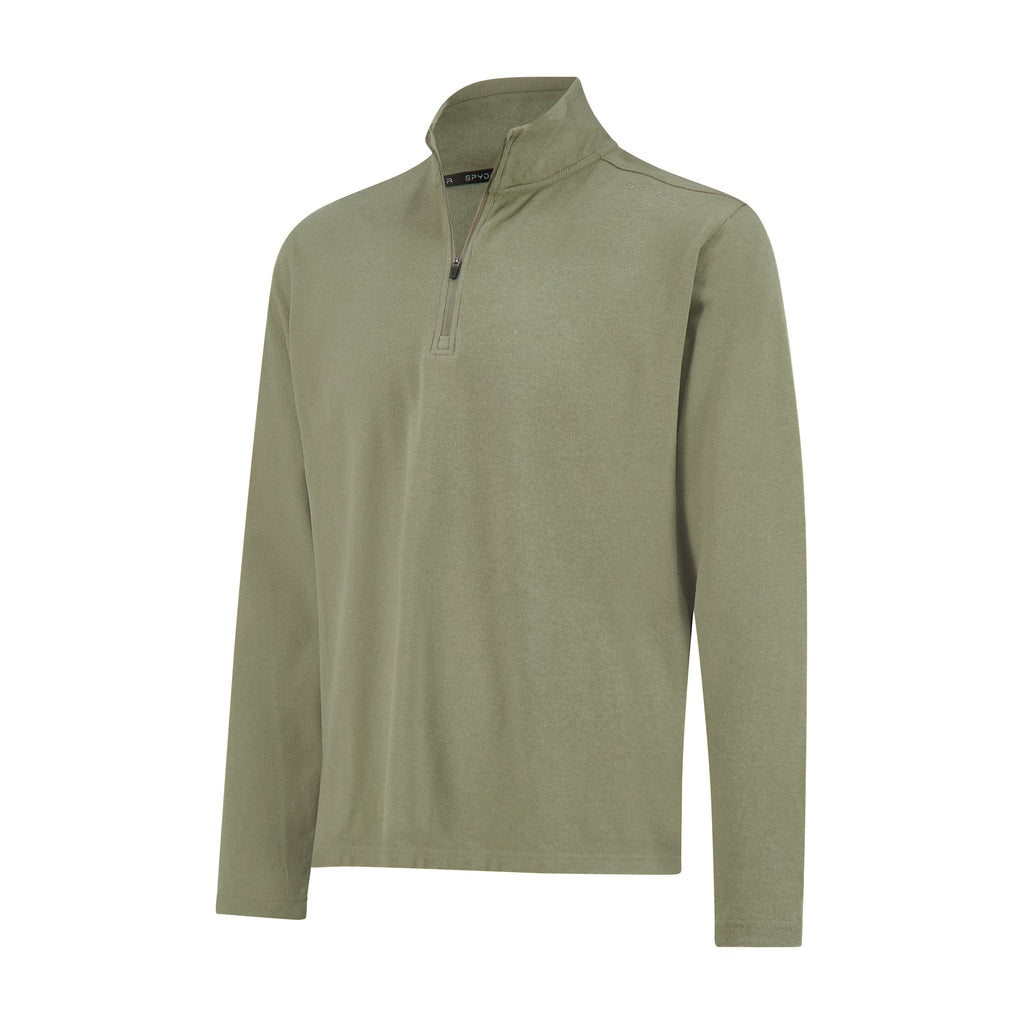 Mens Brushed Vertical Stripe Quarter Zip - Brown by Spyder