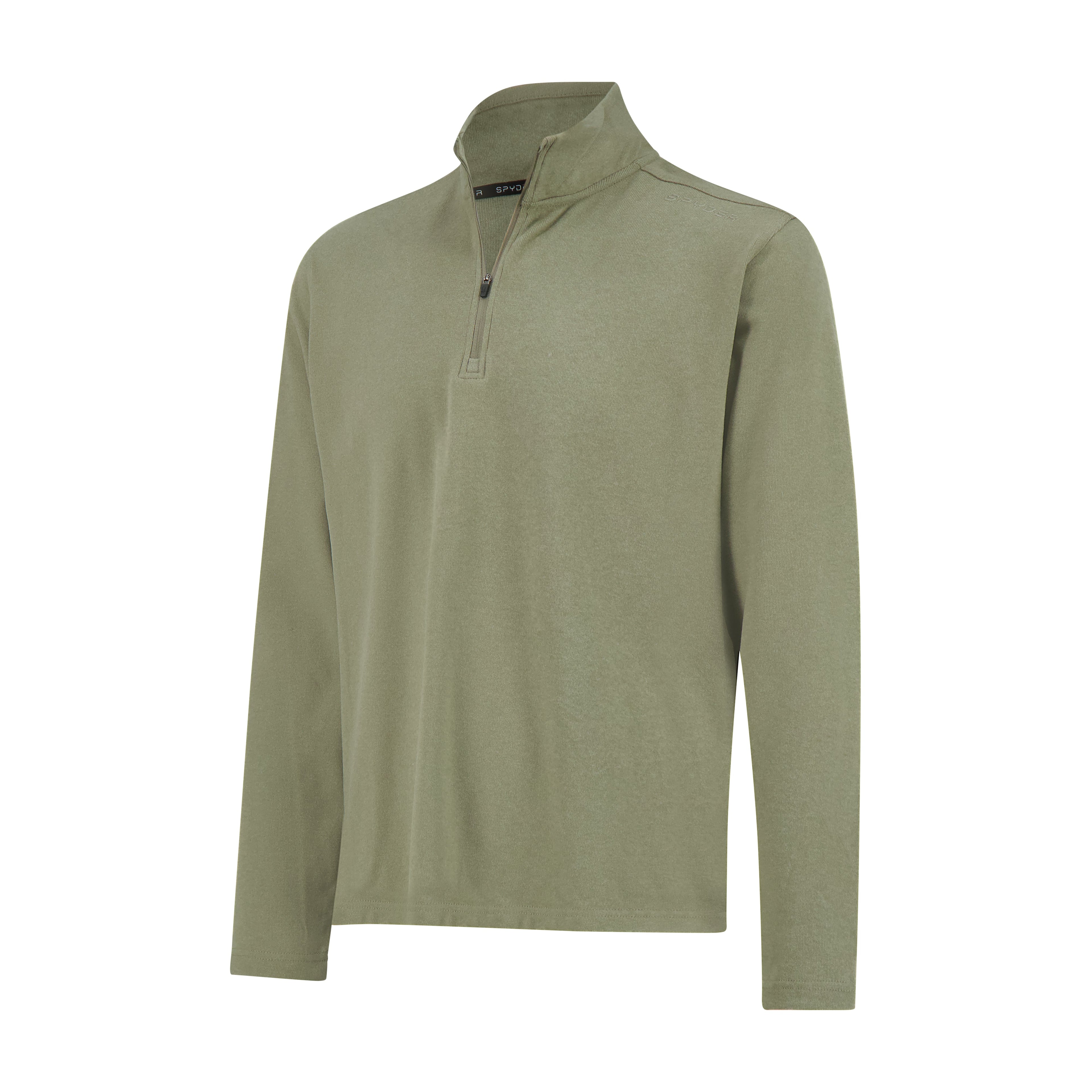 Mens Brushed Vertical Stripe Quarter Zip - Brown by Spyder