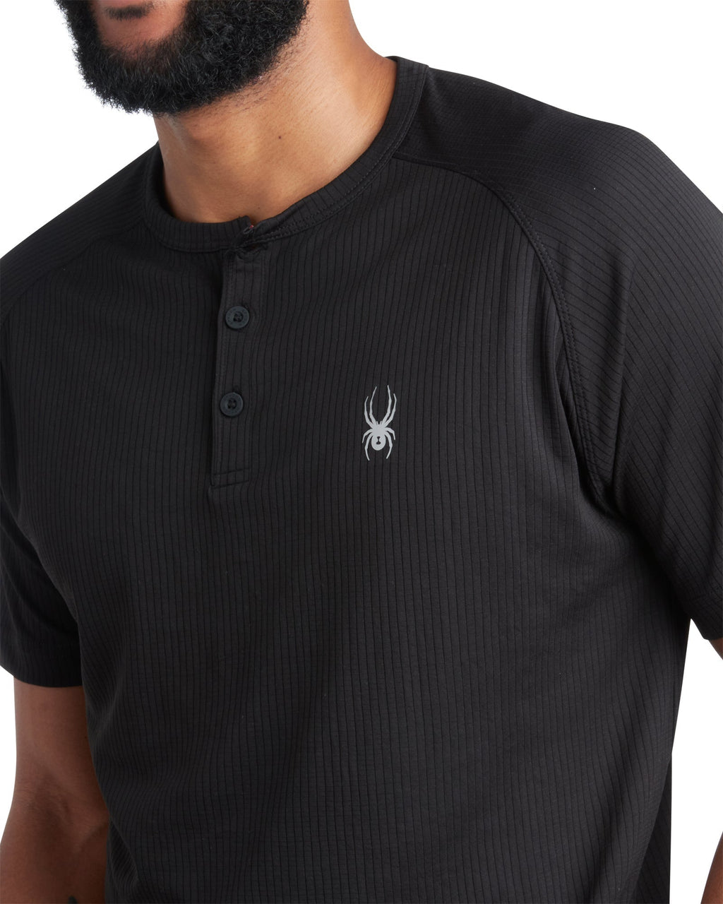 Mens Short Sleeve Henley - Black by Spyder