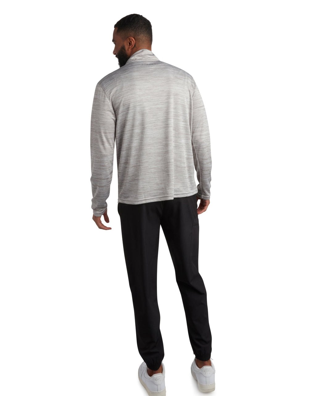 Mens Long Sleeve Honeycomb Quarter Zip - Heather Grey by Spyder