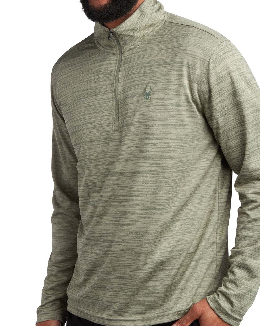 Mens Long Sleeve Honeycomb Quarter Zip - Spruce Green by Spyder
