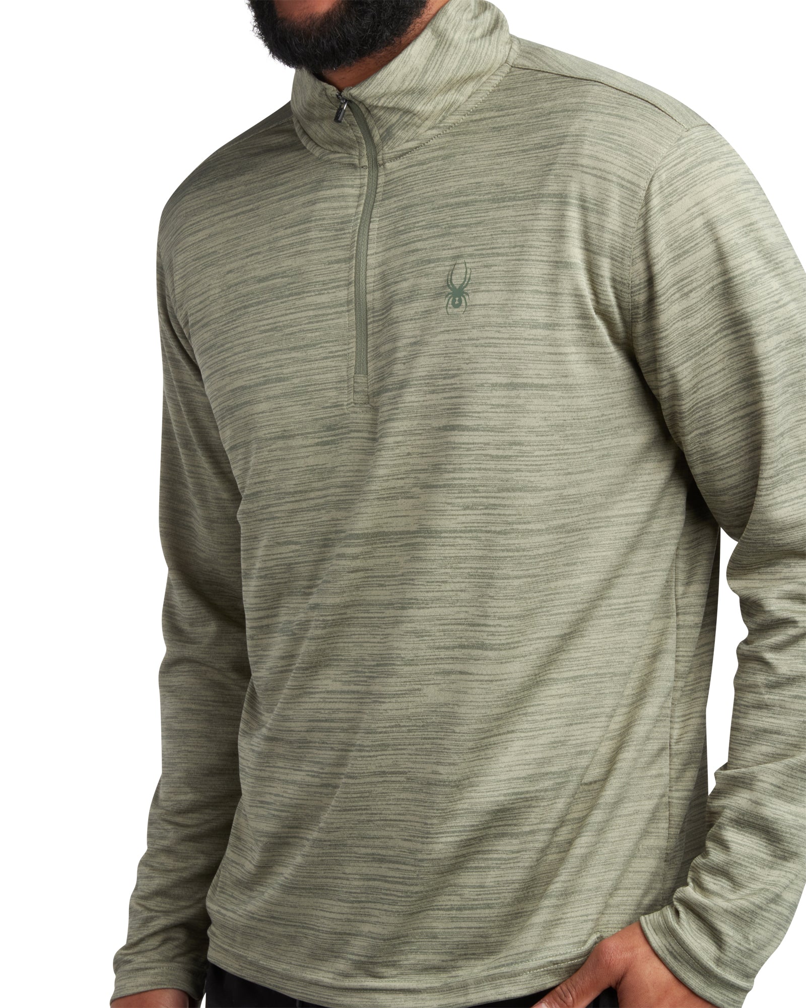 Mens Long Sleeve Honeycomb Quarter Zip - Spruce Green by Spyder