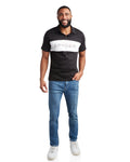 Mens Short Sleeve Interlock Color Block - Black by Spyder