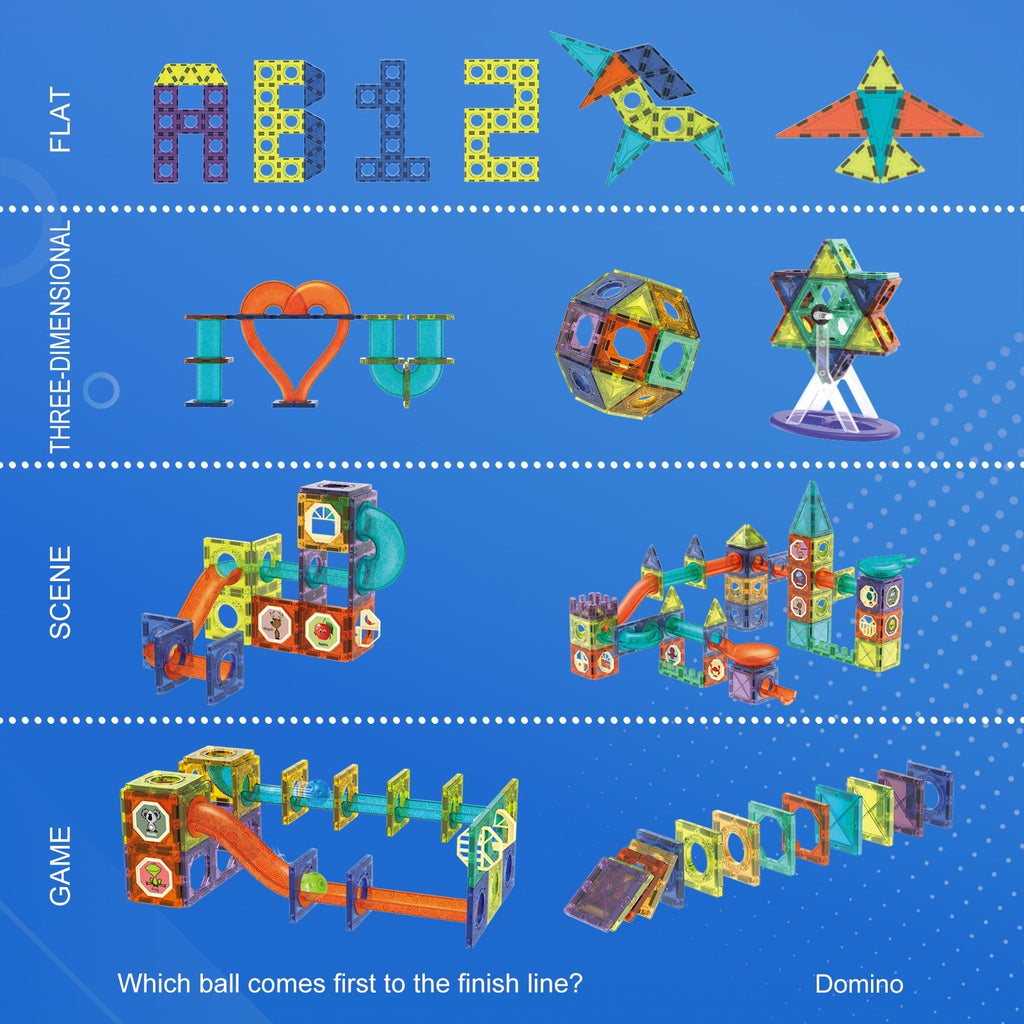 Contixo ST8 Magnetic Light-Up 3D Tiles Building Set - 110 Piece STEM Marble Run Blocks for Kids, Fun Educational Toy for Boys & Girls Ages by Contixo