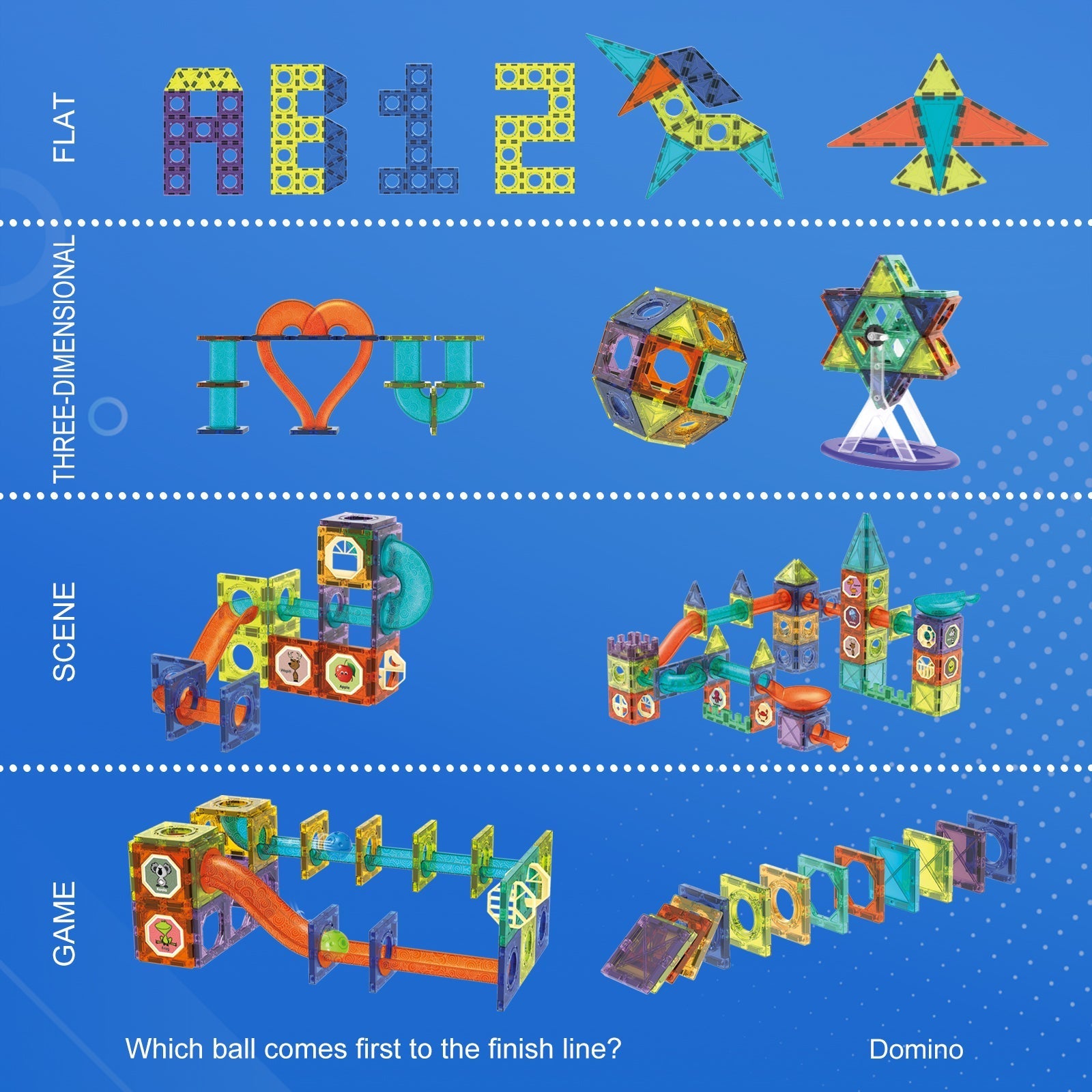 Contixo ST8 Magnetic Light-Up 3D Tiles Building Set - 110 Piece STEM Marble Run Blocks for Kids, Fun Educational Toy for Boys & Girls Ages by Contixo