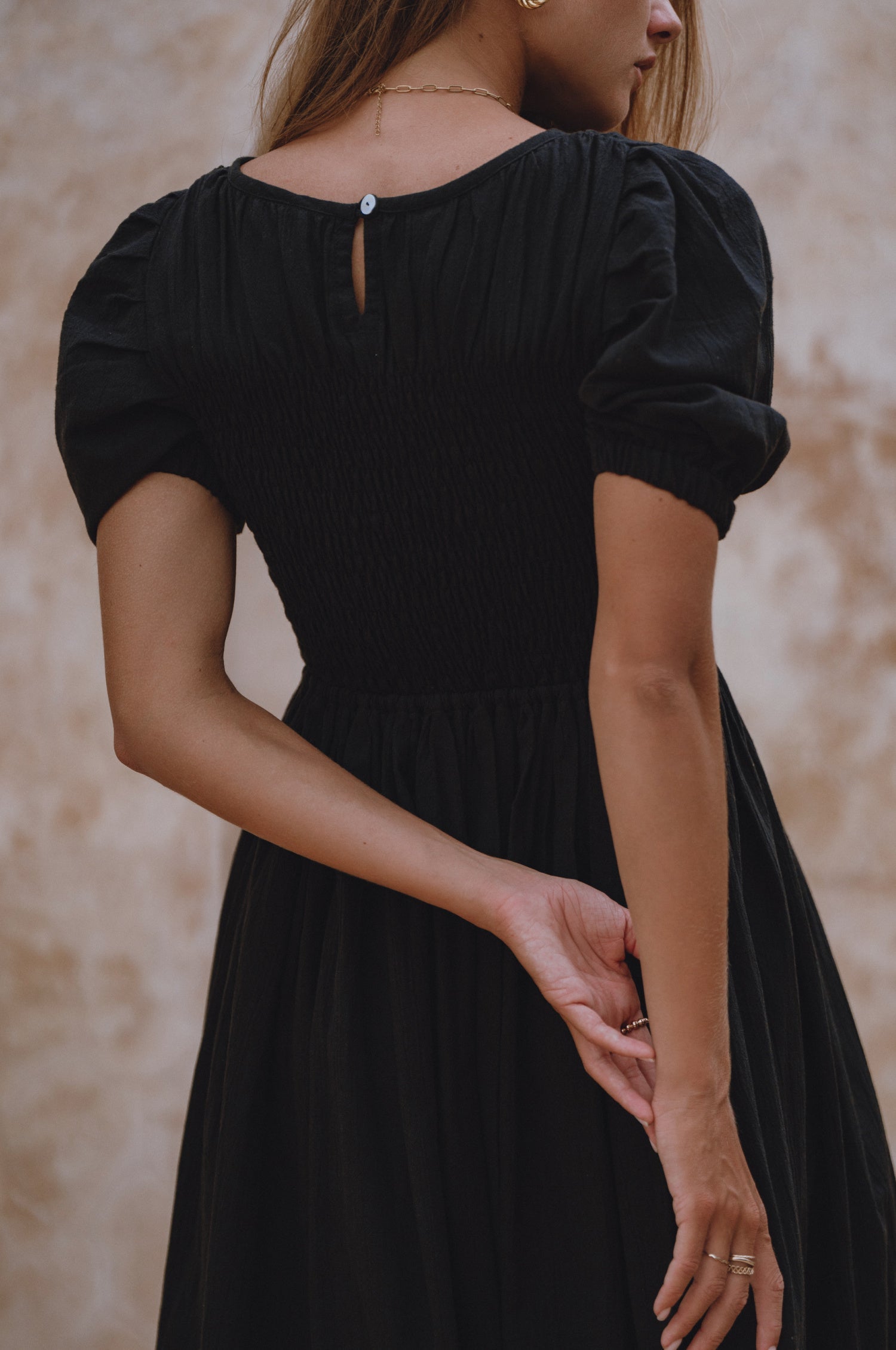 Sophie Smocked Linen Midi Dress