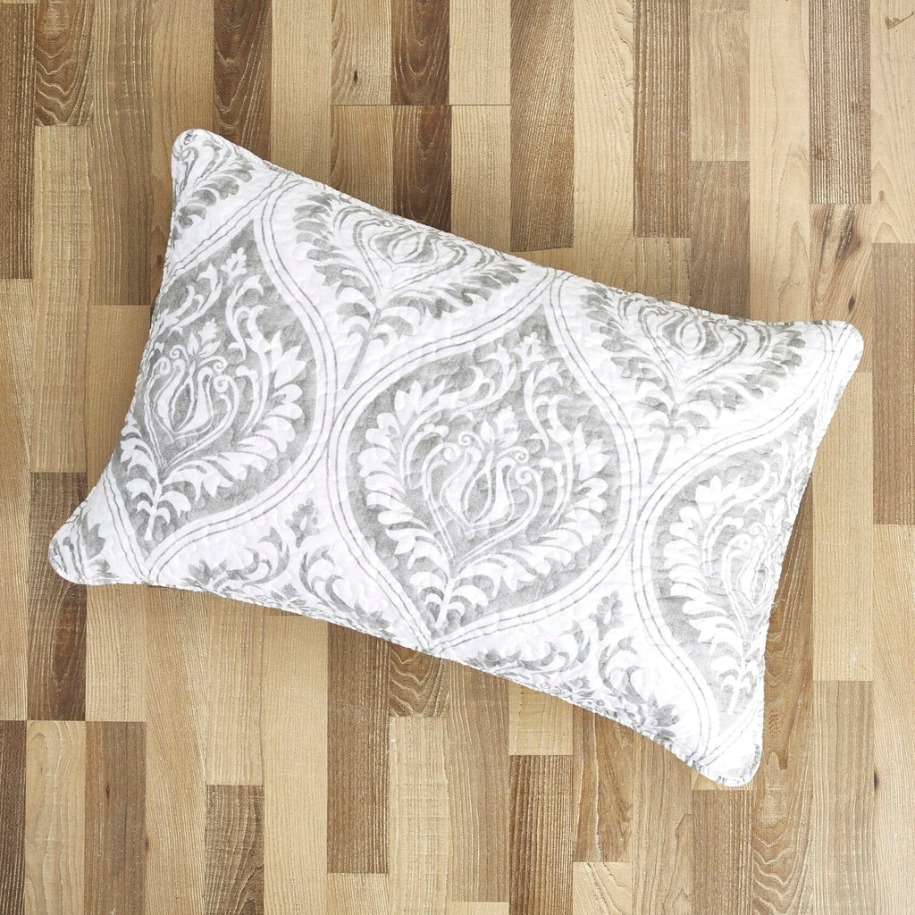 Tache Paisley Damask Matelasse Austere Grey Moon Sky Pillow Sham (TB300-199) - Tache Home Fashion