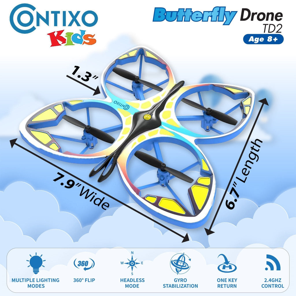 Contixo TD2 Butterfly Kids Drone - LED Lights, 360- Stunts, 14 by Contixo