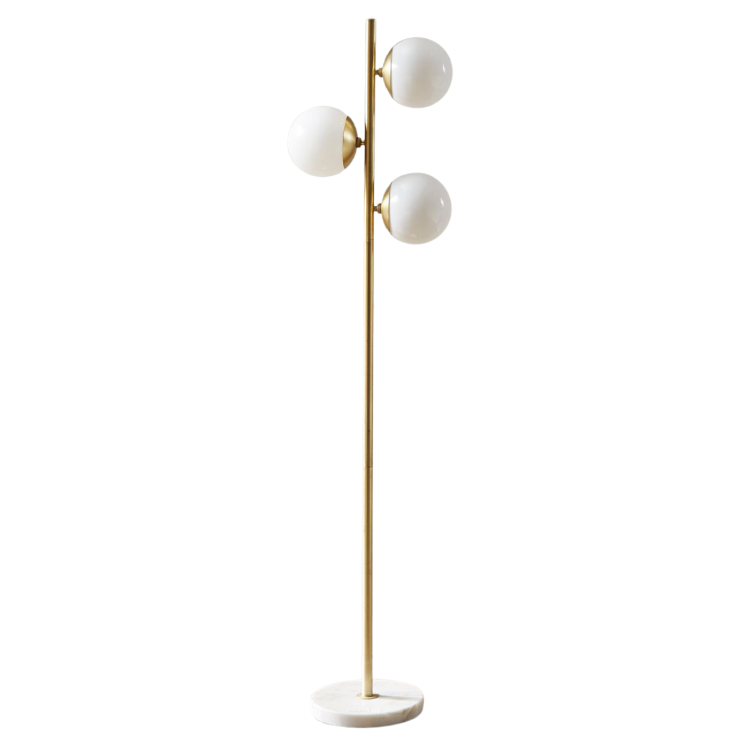3-Globe Light Floor Lamp With Marble Base