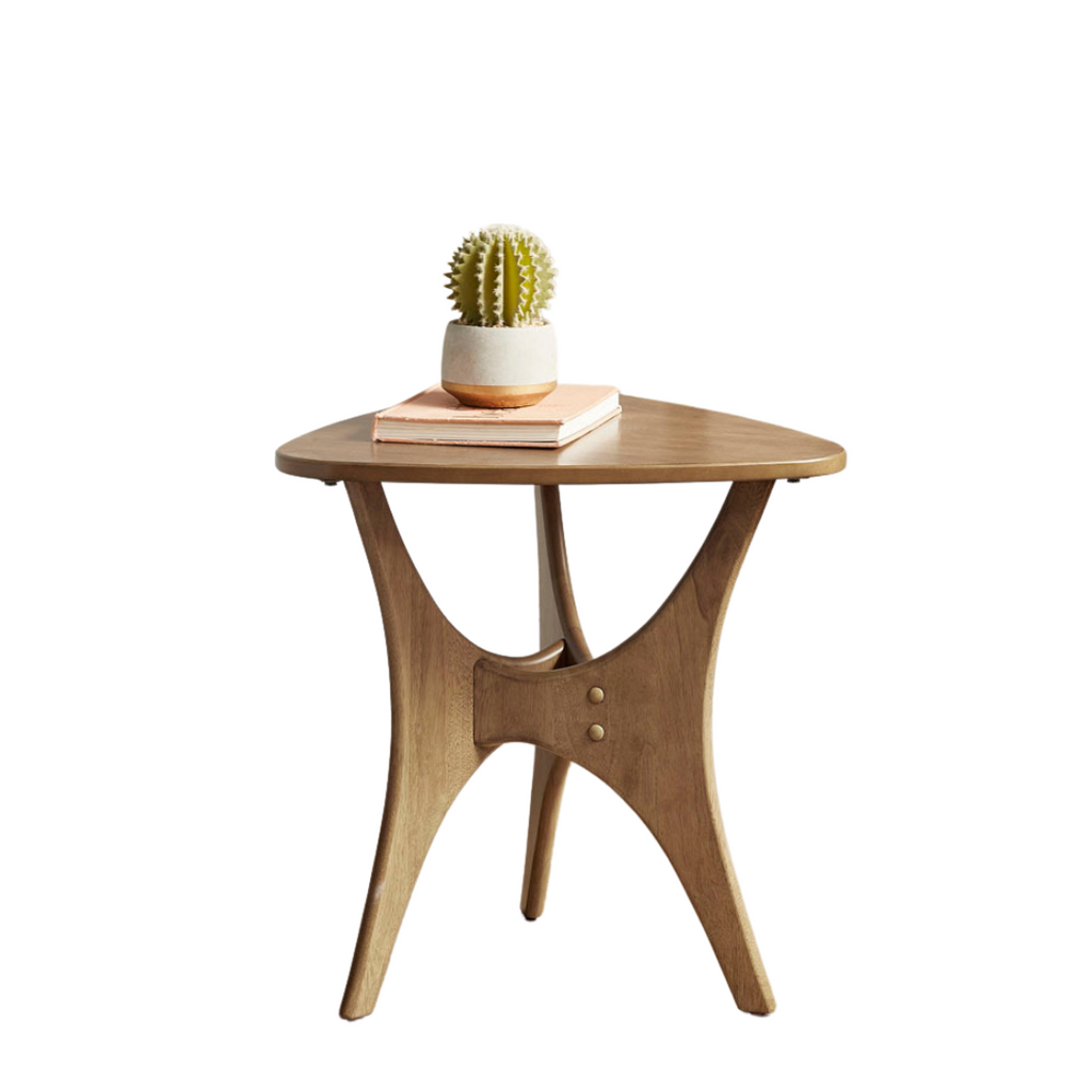 Triangle Wood Side Table
