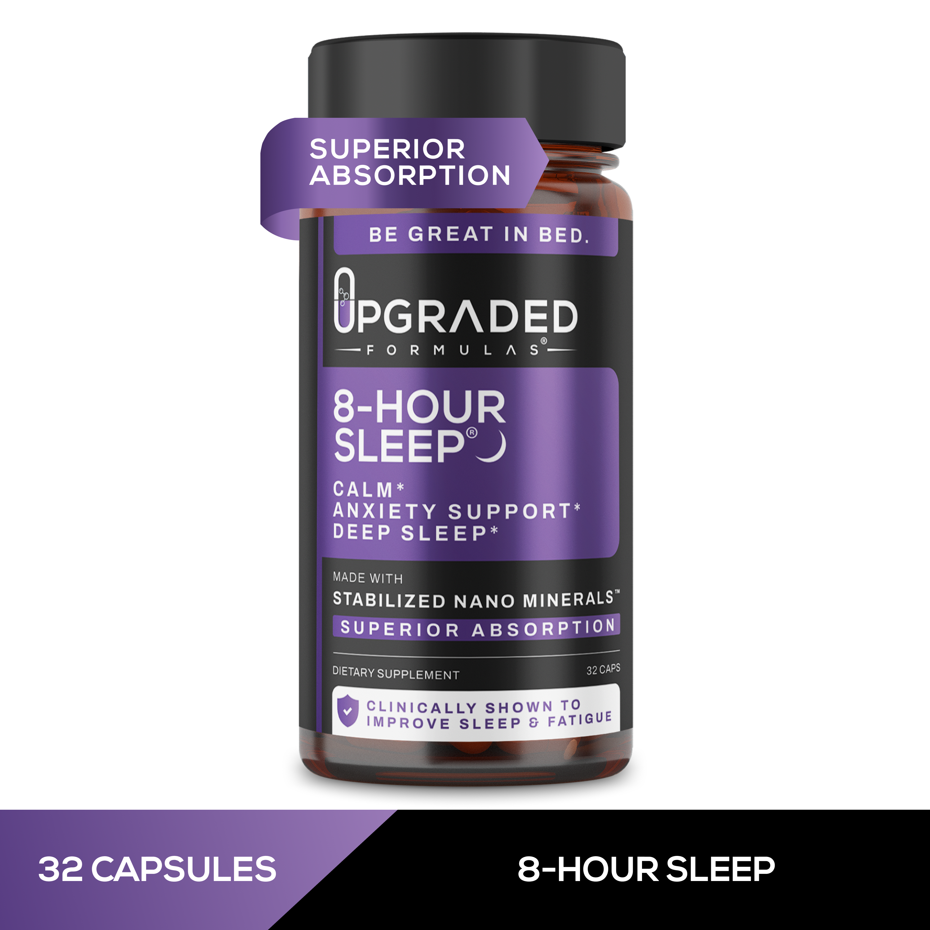 Upgraded 8-Hour Sleep: Clinically Shown To Improve Sleep (32 ct capsules) - Upgraded Formulas®