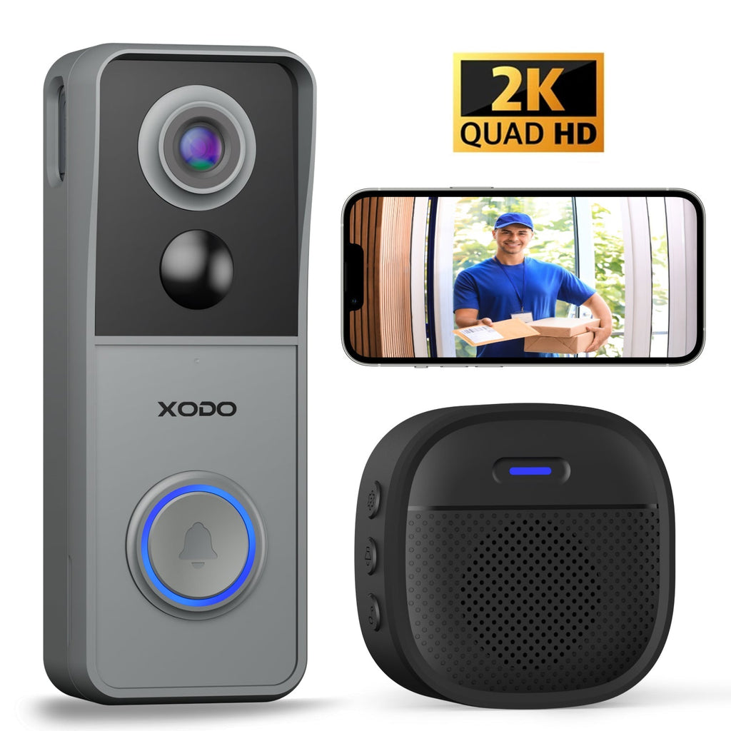 Xodo VD2 Smart Wi-Fi Wireless Video Doorbell with 2K QHD Camera and Chime by Contixo