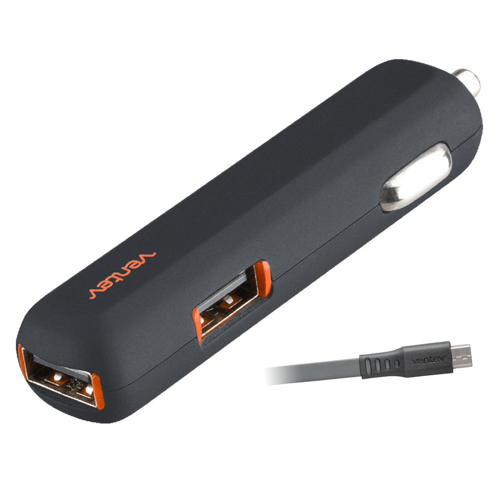 Ventev 24W ULTRAFAST USB-A Dual Mini Car Charger and USB-A to Micro-USB Cable by Ventev