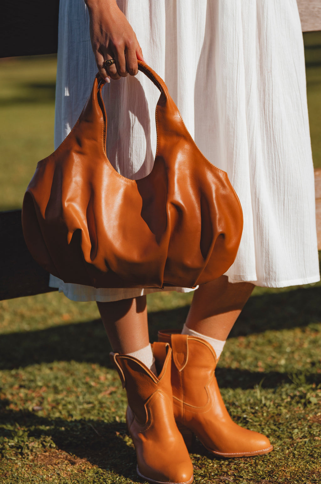 Velara Small Slouchy Leather Tote