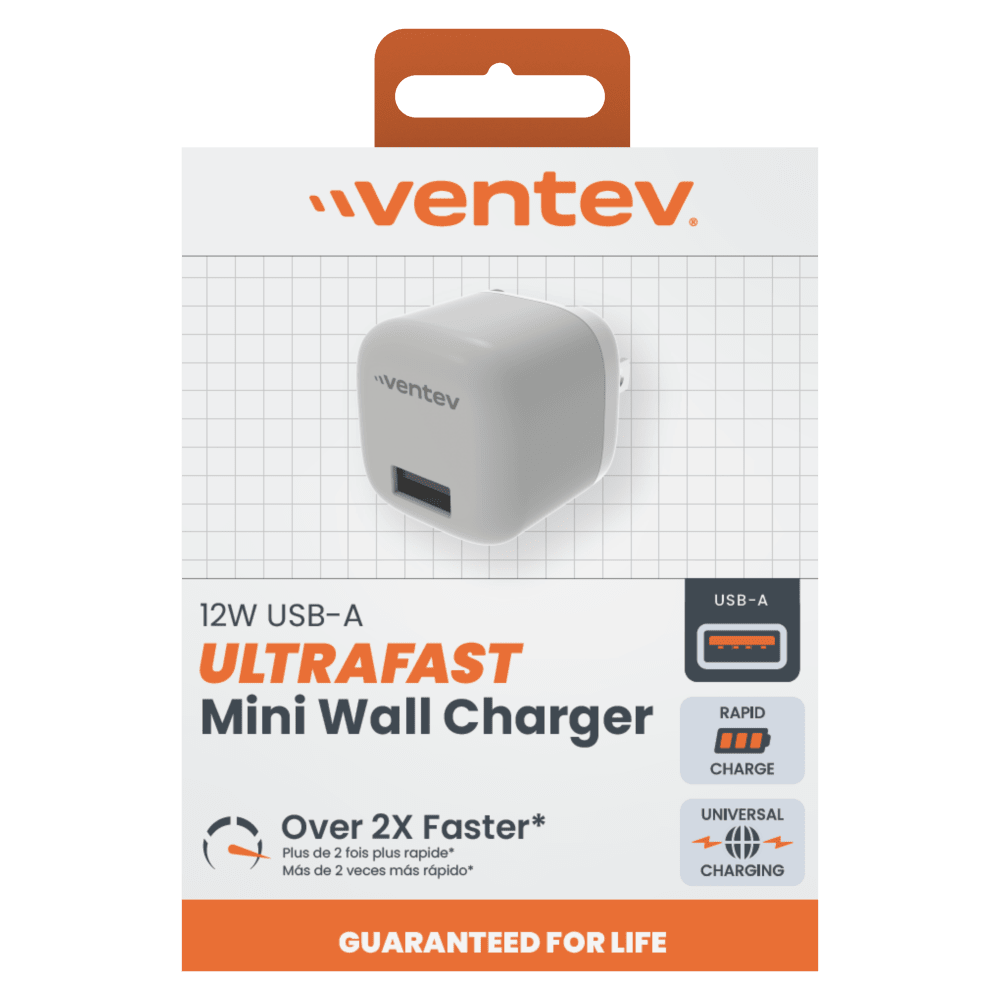 Ventev 12W USB-A Universal Mini Wall Charger by Ventev