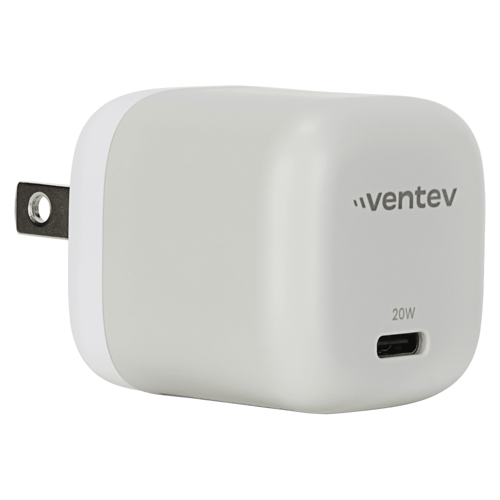 Ventev 20W ULTRAFAST USB-C Universal Mini Wall Charger and USB-C to USB-C High Speed Cable by Ventev