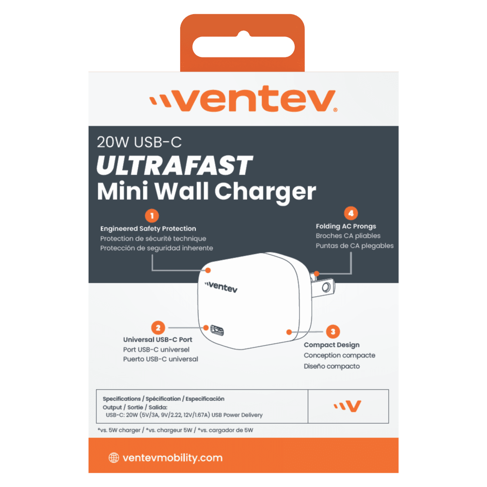 Ventev 20W ULTRAFAST USB C Universal Car Charger by Ventev