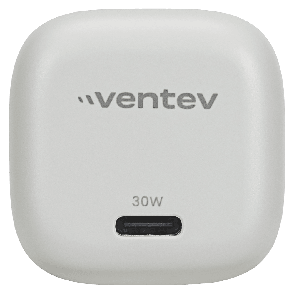 Ventev 30W ULTRAFAST USB-C Mini GaN Wall Charger and USB-C to USB-C Cable by Ventev