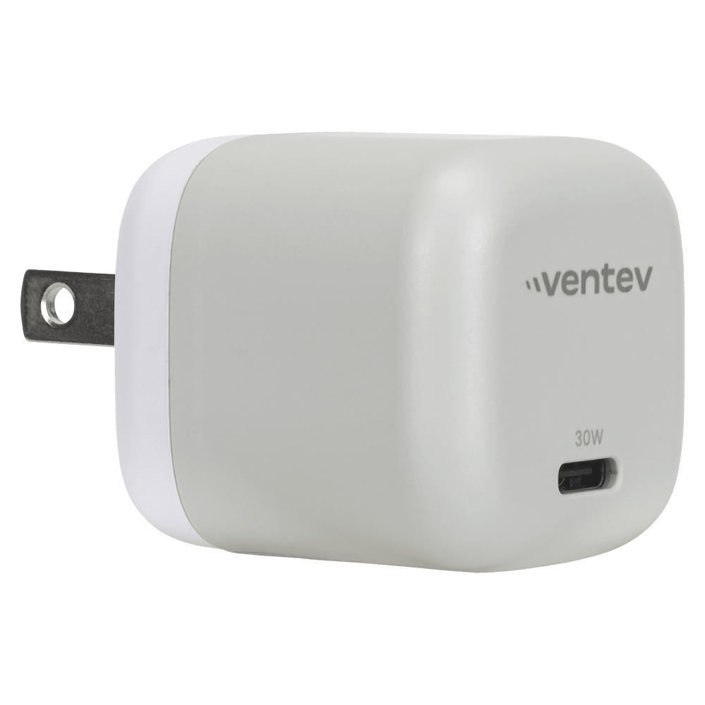 Ventev 30W ULTRAFAST USB-C Mini GaN Wall Charger and USB-C to Apple Lightning Cable