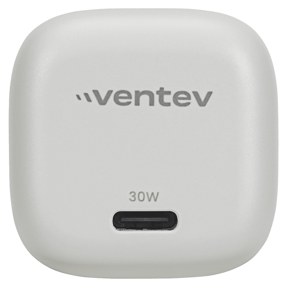 Ventev 30W ULTRAFAST USB-C Mini GaN Wall Charger and USB-C to Apple Lightning Cable by Ventev