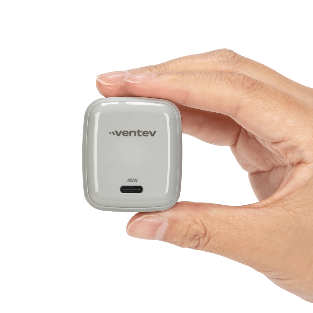 Ventev 45W ULTRAFAST USB-C Universal GaN Mini Wall Charger and 240W USB-C to USB-C Cable by Ventev